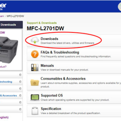 Hướng dẫn tải Driver Brother MFC-L2701Dw