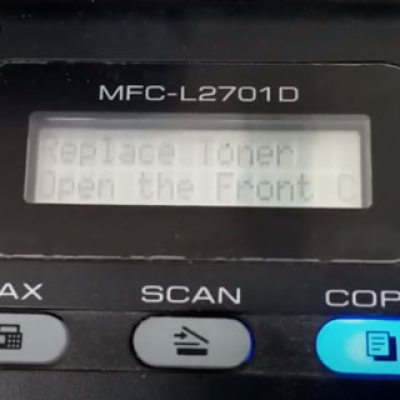 Cách sửa máy in Brother MFC-L2701Dw báo lỗi replace toner