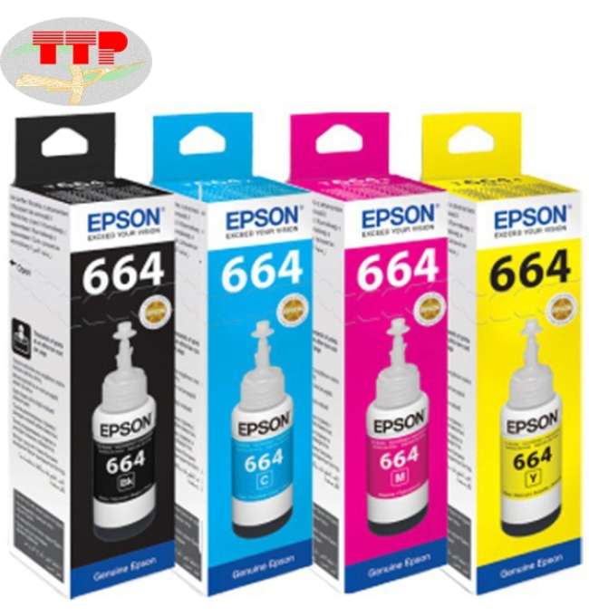 Hộp mực Epson T664 BK, C, M, Y