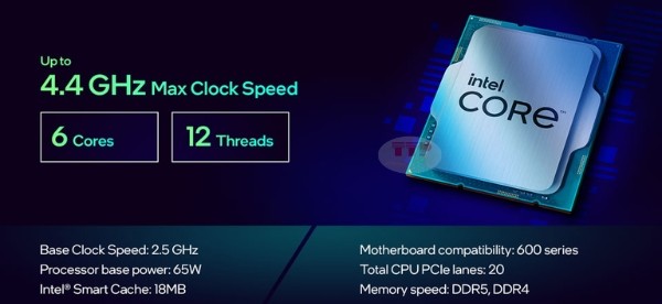 CPU Intel Core i5 12400F