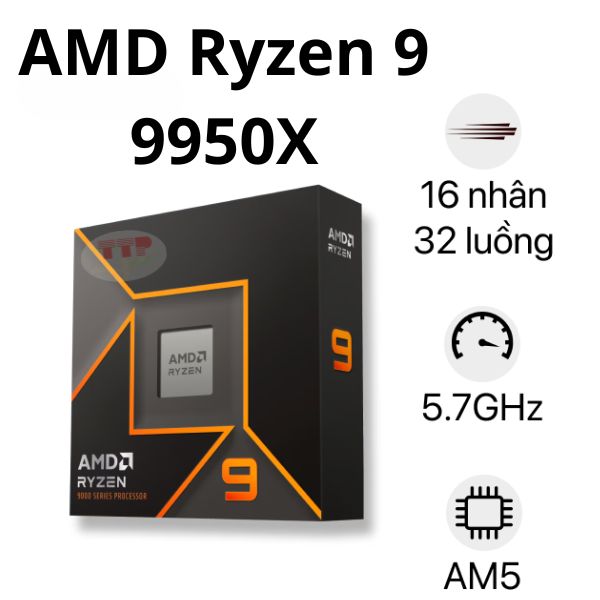 CPU AMD Ryzen 9 9950X 4.3Ghz Up to 5.7Ghz