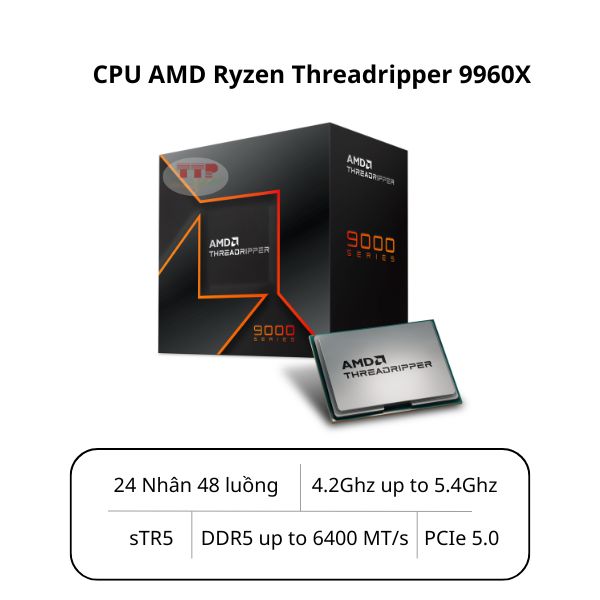 CPU AMD Ryzen Threadripper 9960X 4.2Ghz Up to 5.4Ghz