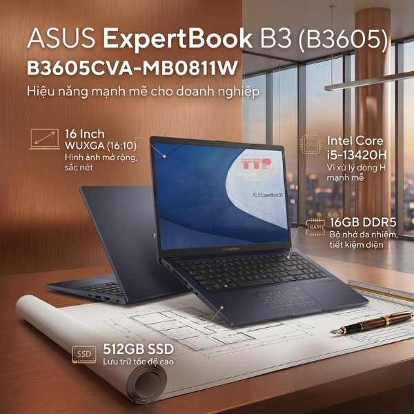 Laptop ASUS ExpertBook B3 B3605CVA-MB0811W I5 13420H