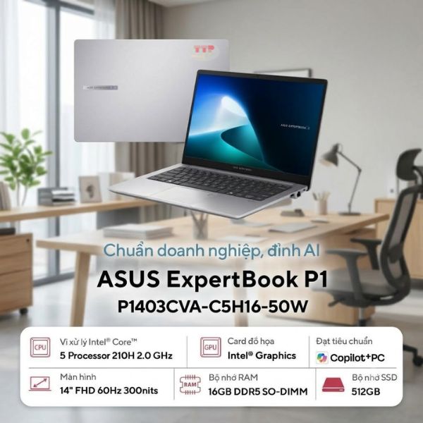 Laptop ASUS ExpertBook P1 P1403CVA-C5H16-63WS Core 5 210H