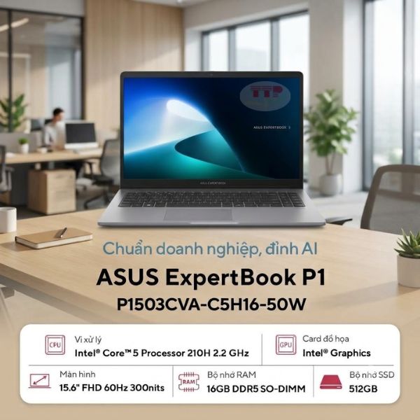 Laptop ASUS ExpertBook P1 P1503CVA-C5H16-50W Core 5 210H