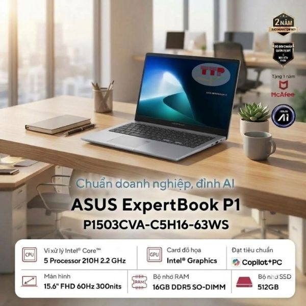 Laptop ASUS ExpertBook P1 P1503CVA-C5H16-63WS Core 5 210H