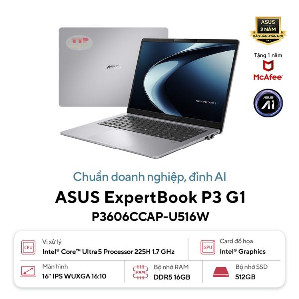 Laptop ASUS ExpertBook P3 G1 P3606CCAP-U516W Ultra 5 255H