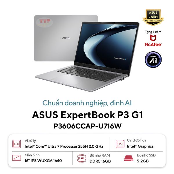 Laptop ASUS ExpertBook P3 G1 P3606CCAP-U716W Ultra 7 255H