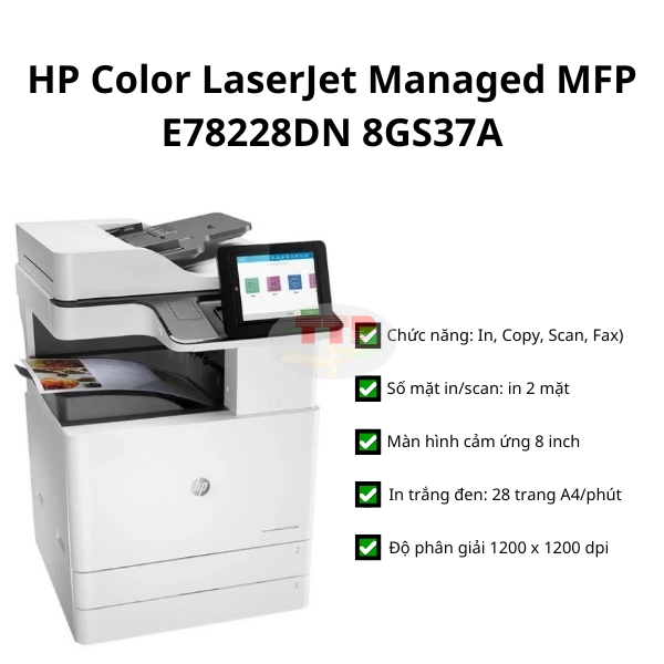 Máy in màu HP Color LaserJet Managed MFP E78228DN 8GS37A
