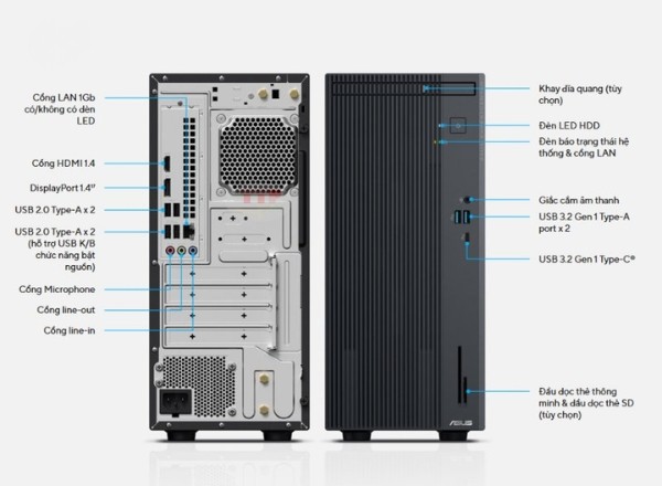 Máy tính bộ ASUS P500MV-05210H2790 Core 5 210H