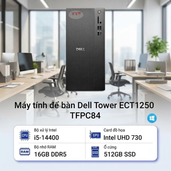 Máy tính bộ Dell Tower ECT1250 TFPC84 i5-14400