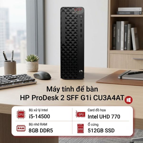 Máy tính bộ HP Prodesk 2 SFF G1i CU3A4AT i5-14500