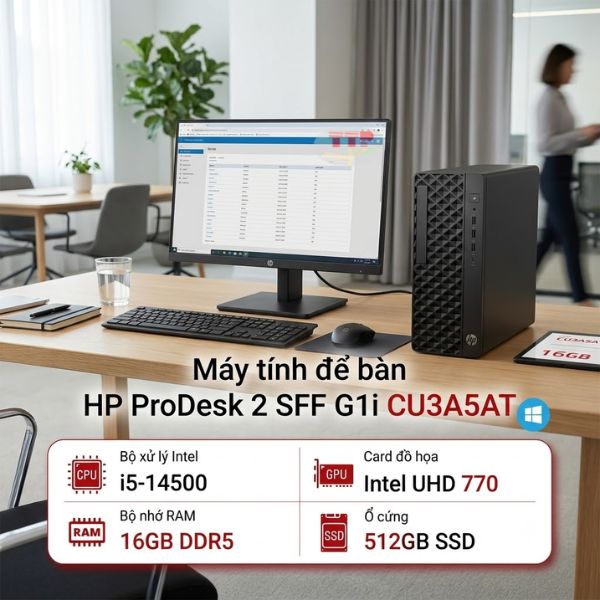 Máy tính bộ HP Prodesk 2 SFF G1i CU3A5AT i5-14500