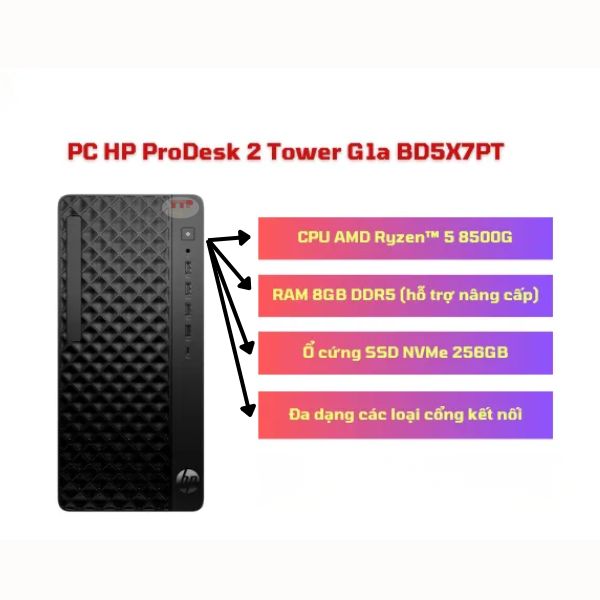 Máy tính bộ HP ProDesk 2 Tower G1a BD5X7PT AMD R5 8500G