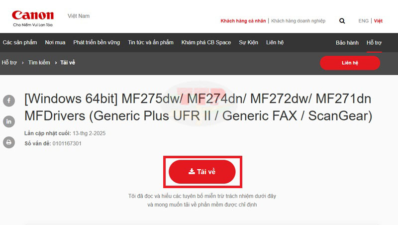  tải Driver Canon MF272Dw