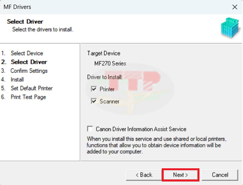 cài đặt driver Canon MF272Dw