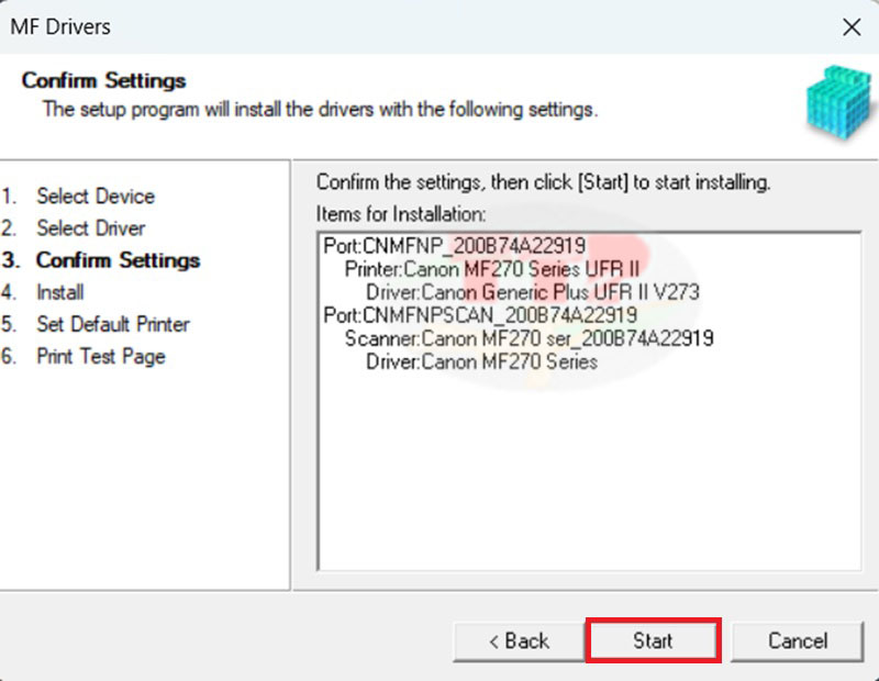 cài đặt driver Canon MF272Dw