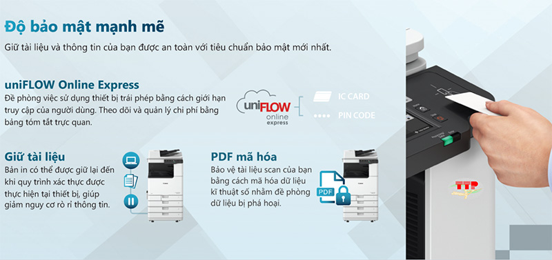 Bảo mật mạnh mẽ với Canon IR 2700i