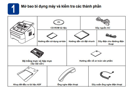 Tháo thùng máy fax Brother 2840