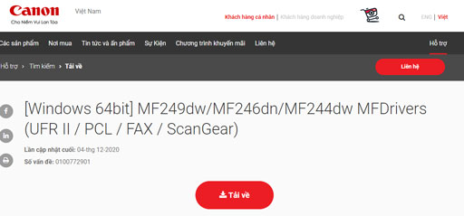 File Cài đặt máy in Canon MF244Dw