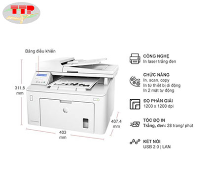Máy in đa năng HP LaserJet Pro MFP M227SDN