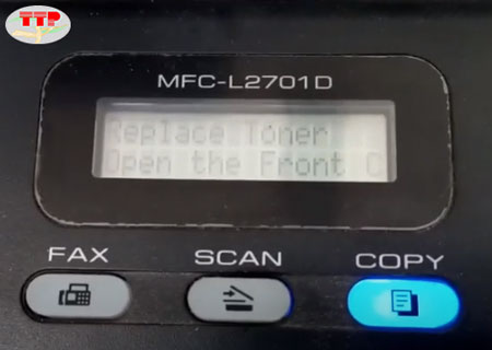Máy in Brother mfc-l2701dw báo replace toner
