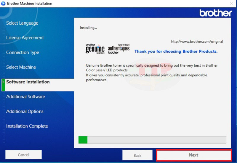 Hướng dẫn cài đặt Driver  Brother HL-L3240CDW - Bước 11