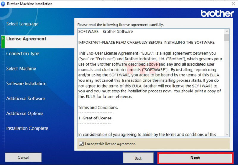 Hướng dẫn cài đặt Driver  Brother HL-L3240CDW - Bước 3