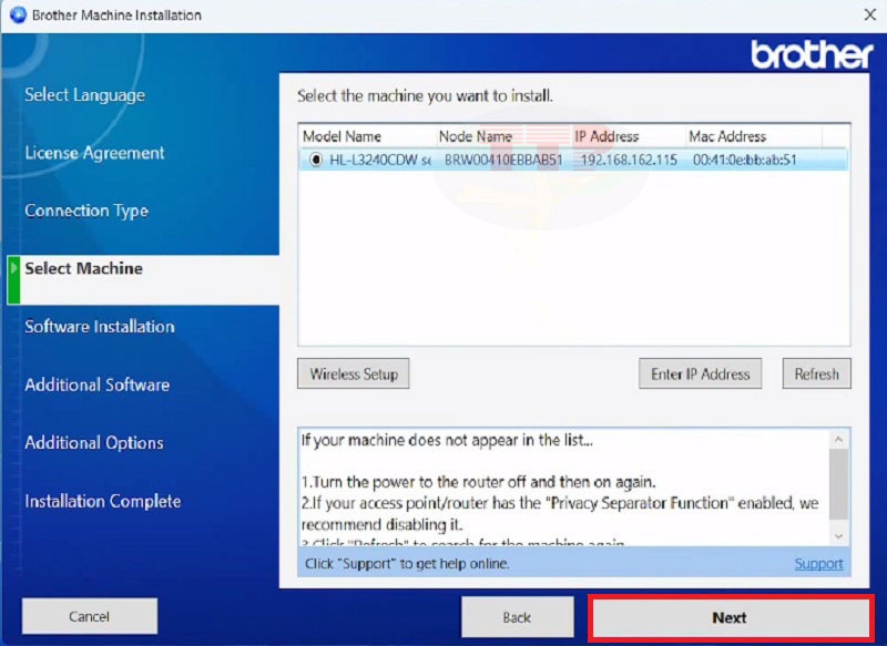Hướng dẫn cài đặt Driver  Brother HL-L3240CDW - Bước 9