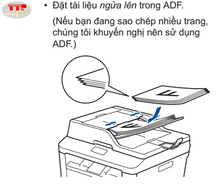 Đặt giấy cần photo lên khay ADF Brother B7535Dw