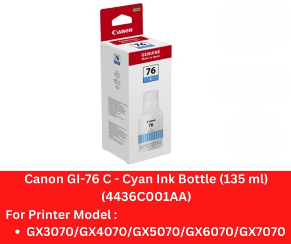 Hộp mực Canon GI-76 BK, C, M, Y