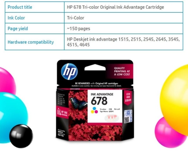 Hộp mực HP 678 TTP