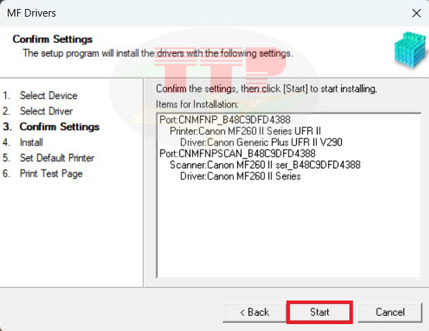 Hướng dẫn cài đặt Canon MF264Dw ii TTP