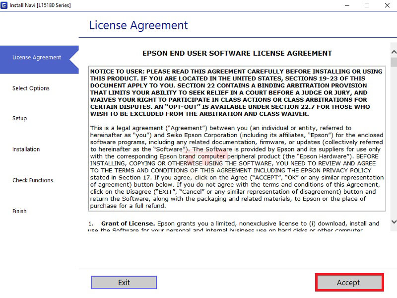 Hướng dẫn cài đặt Driver máy in Epson L15180 - Bước 2