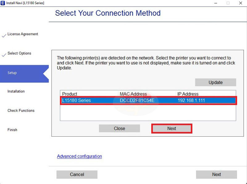 Hướng dẫn cài đặt Driver máy in Epson L15180 - Bước 6