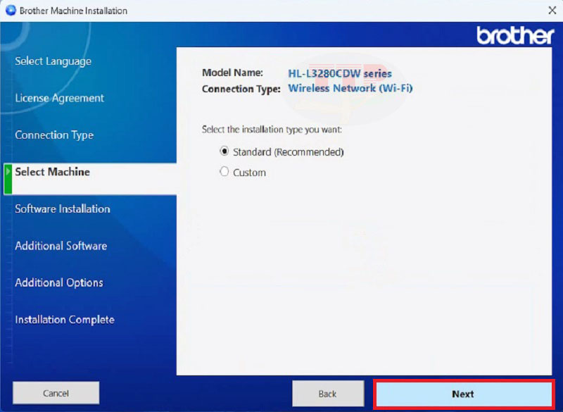 Hướng dẫn cài đặt Driver Brother HL-L3280CDW - Bước 6