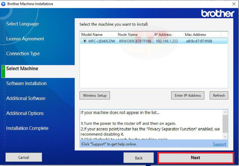 Hướng dẫn cài đặt Driver Brother L8340Cdw - Bước 5