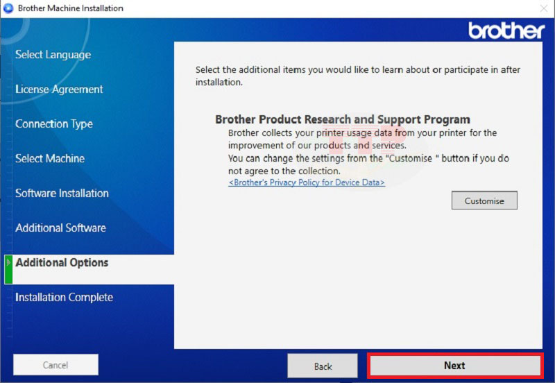 Hướng dẫn cài đặt Driver Brother L8340Cdw - Bước 8