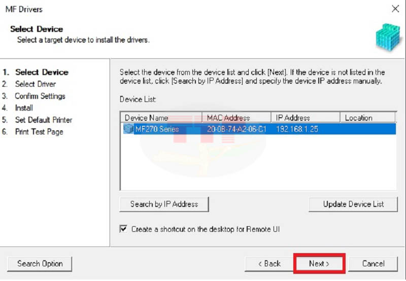Hướng dẫn Cài đặt Driver Canon MF275Dw - Bước 4