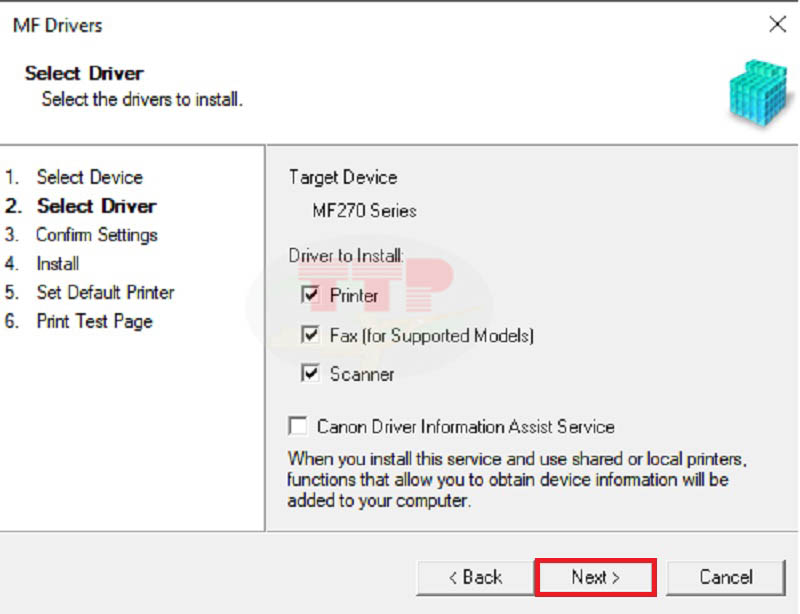 Hướng dẫn Cài đặt Driver Canon MF275Dw - Bước 5