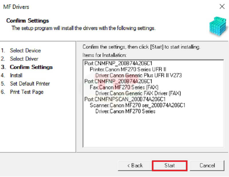 Hướng dẫn Cài đặt Driver Canon MF275Dw - Bước 7