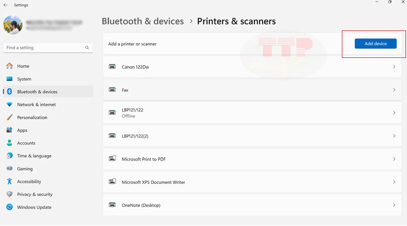 Cài đặt Driver máy in Canon LBP 122Dw bằng cách Add Printer TTP - Bước 3