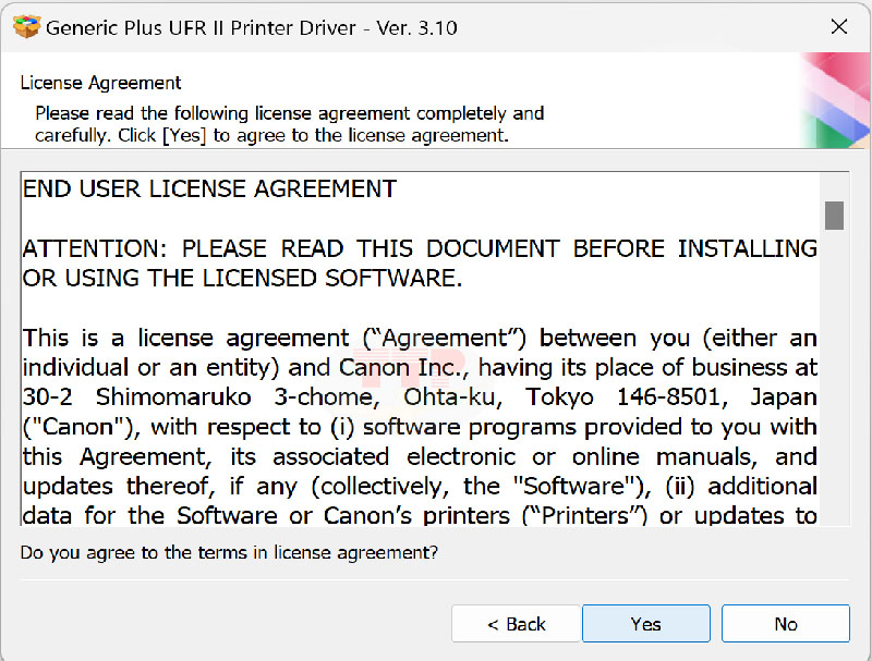 Cài đặt Driver Canon 121Dn bằng phần file Setup Bước 4
