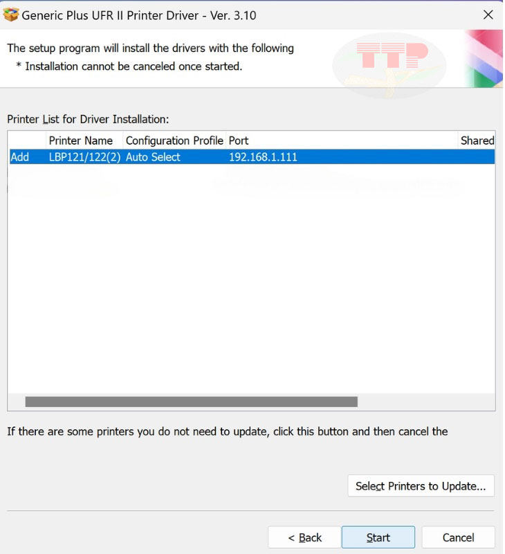 Cài đặt Driver Canon 121Dn bằng phần file Setup Bước 8