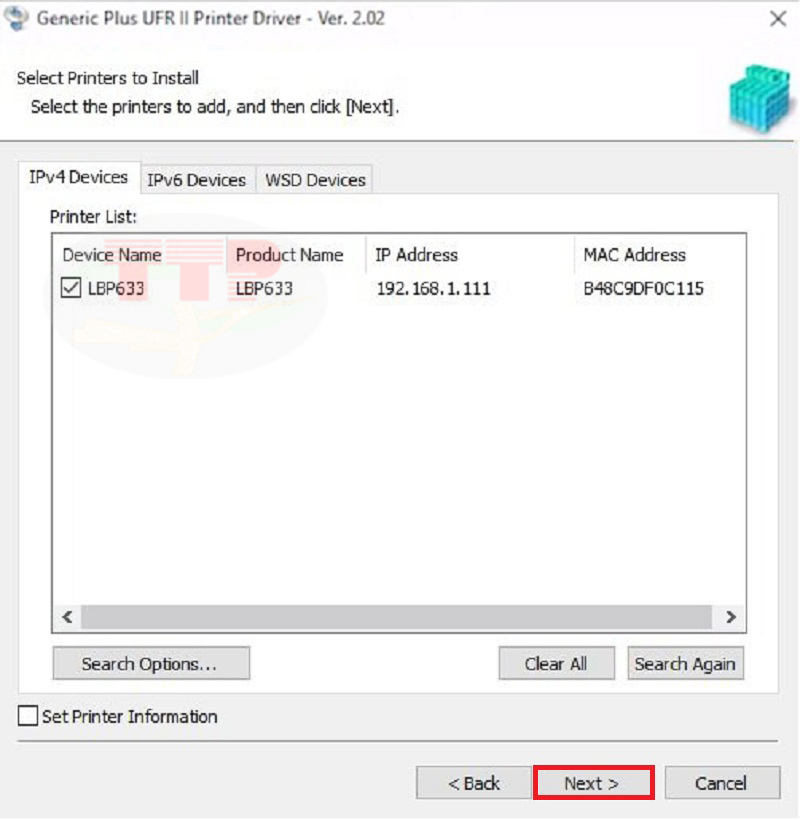 Hướng dẫn Cài đặt Driver máy in Canon LBP633Cdw - Bước 7