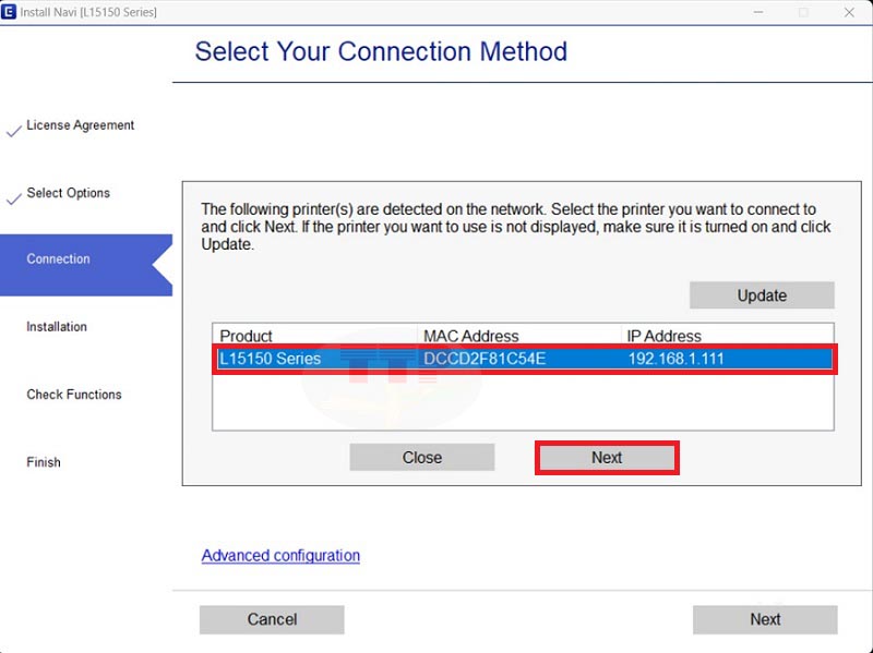Hướng dẫn cài đặt Driver máy in Epson L15150 - Bước 5