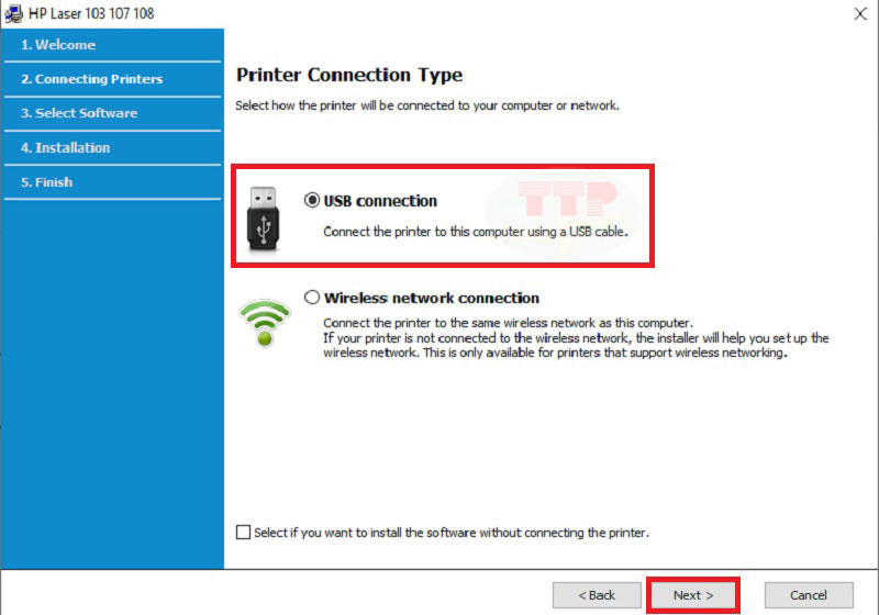 Hướng dẫn cài đặt Driver máy in HP 108a TTP - Bước 4