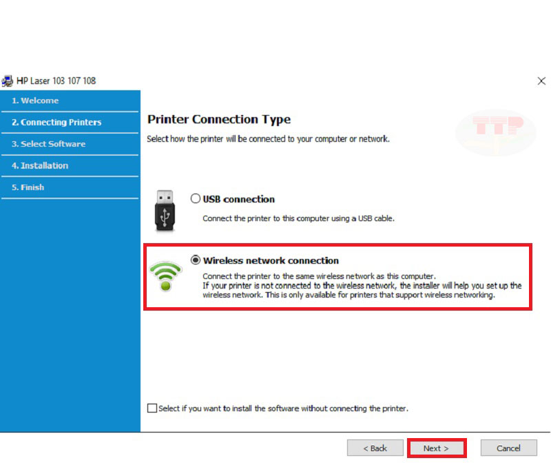 Hướng dẫn cài đặt Driver máy in Hp 108W TTP - Bước 4