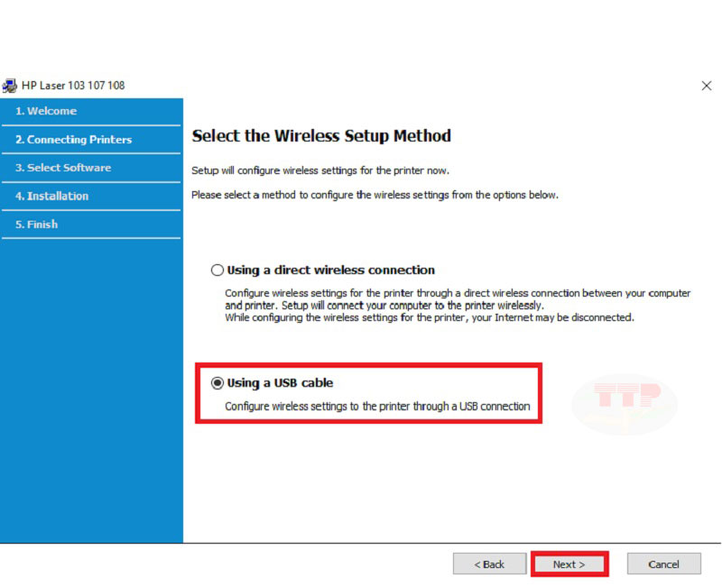 Hướng dẫn cài đặt Driver máy in Hp 108W TTP - Bước 6