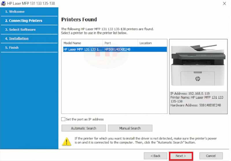 Cài đặt Driver HP 139Fnw trên máy tính TTP - Bước 6